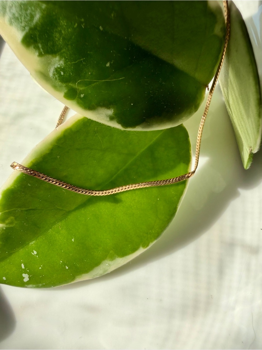 14k Yellow Gold Filled Delicate Herringbone Chain Necklace